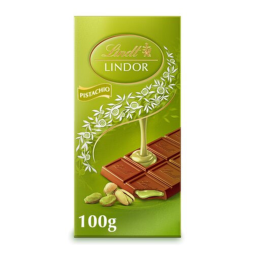 Lindt Lindor Pistachio Milk Chocolate Bar 100g