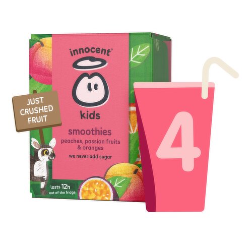 innocent Kids Peaches, Passion Fruits & Oranges Smoothies 4x150ml