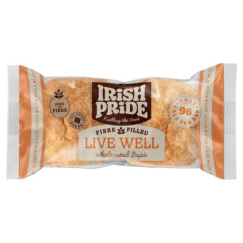 Irish Pride Live Well Wholemeal Baps 164g