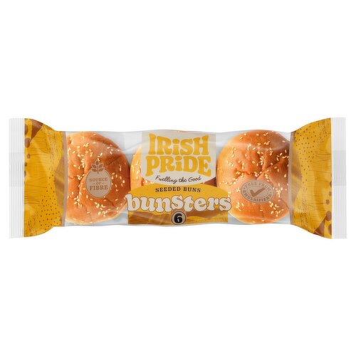Irish Pride 6 Seeded Buns Bunsters 300g