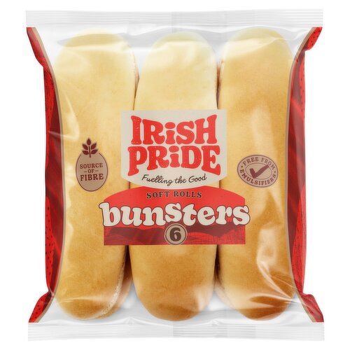 Irish Pride 6 Soft Rolls Bunsters 420g