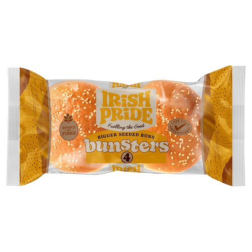 Irish Pride 4 Bigger Seeded Buns Bunsters 280g