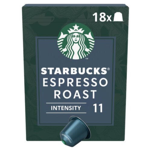 STARBUCKS Espresso Roast by NESPRESSO Coffee Pods, Dark Roast, 99g box of 18
