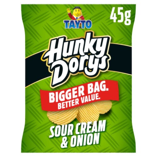 Tayto Hunky Dorys Sour Cream & Onion Flavour Potato Crisps 45g