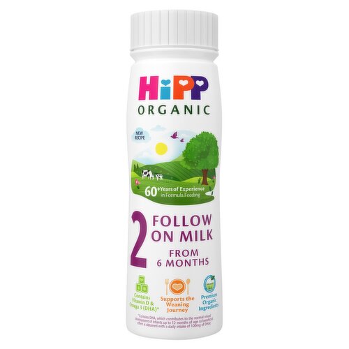 HiPP Organic 2 Follow On Baby Milk Ready to Feed Liquid Formula, From 6 Months, 200ml