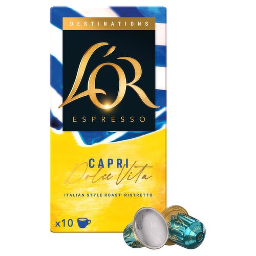 L'OR Espresso Destinations Capri Coffee Pods x10 Intensity 12