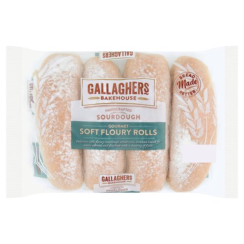 Gallaghers Bakehouse Gourmet Soft Floury Rolls 320g