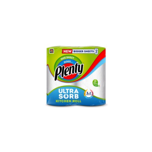 Plenty Ultrasorb Kitchen Roll 2 Rolls