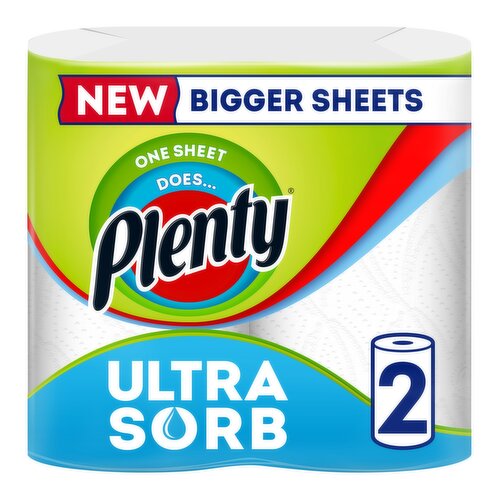 Plenty Ultrasorb Kitchen Roll 2 Rolls