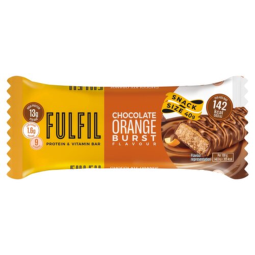 Fulfil Chocolate Orange Burst Flavour Protein & Vitamin Bar 40g