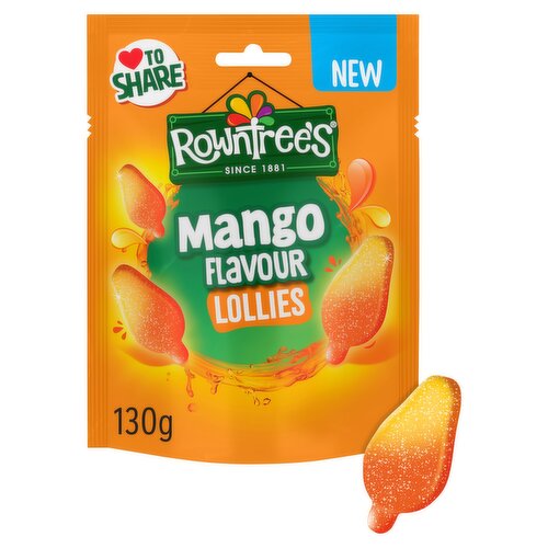 Rowntree's Lollies Mango Flavour Sweets Sharing Bag 130g