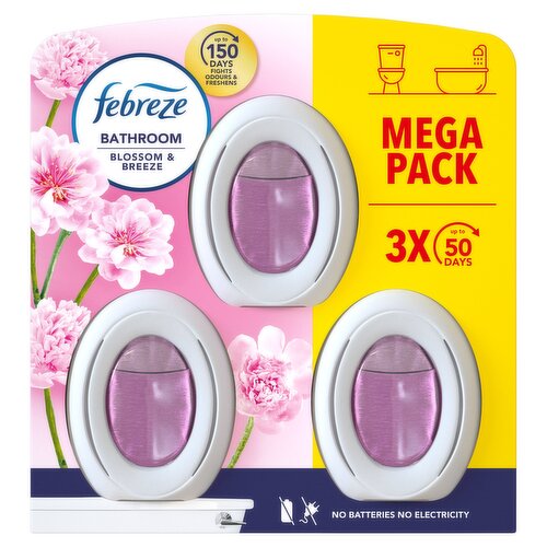 Febreze Bathroom Air Freshener Blossom & Breeze 3 Unit