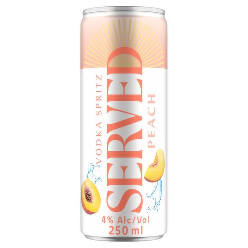 Served Vodka Spritz Peach 250ml