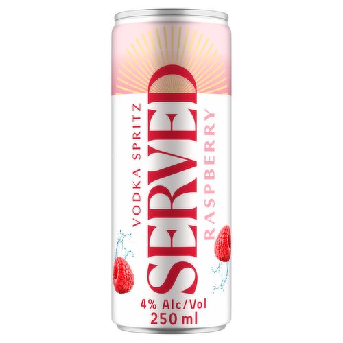 Served Vodka Spritz Raspberry 250ml