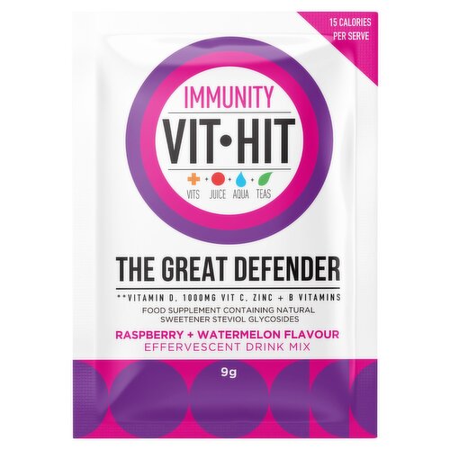 Vit Hit The Great Defender Raspberry + Watermelon Flavour Effervescent Drink Mix Sachet 9g