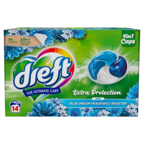 Dreft Extra Protection Laundry Detergent Capsules with Blue Dream Fragrance Booster 252g(14 x 18g)