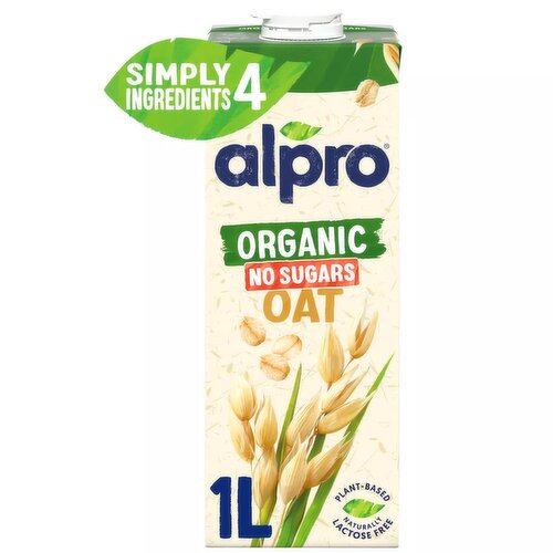 Alpro Organic Oat No Sugars Long Life Dairy Free Drink 1L