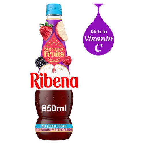 Ribena Summer Fruits Squash No added Sugar 850ml