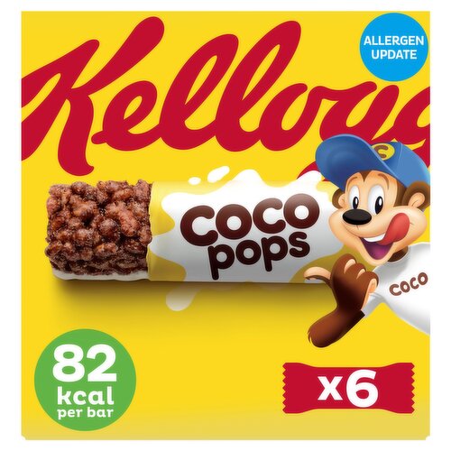 Kellogg's Coco Pops Chocolate Cereal Milk Snack Bars 6 x 20g