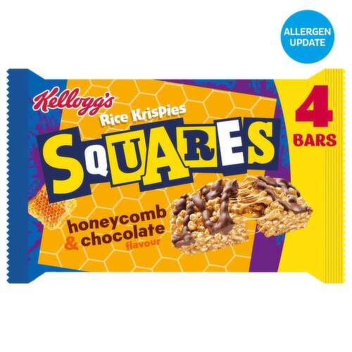 Kellogg's Rice Krispies Squares Honeycomb & Chocolate Snack Bars 4 x 36g
