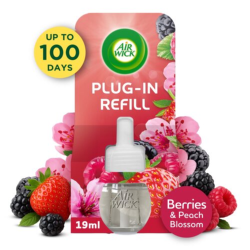 Air Wick Plug-In Refill, Berries & Peach Blossom Air Freshener, 19ml