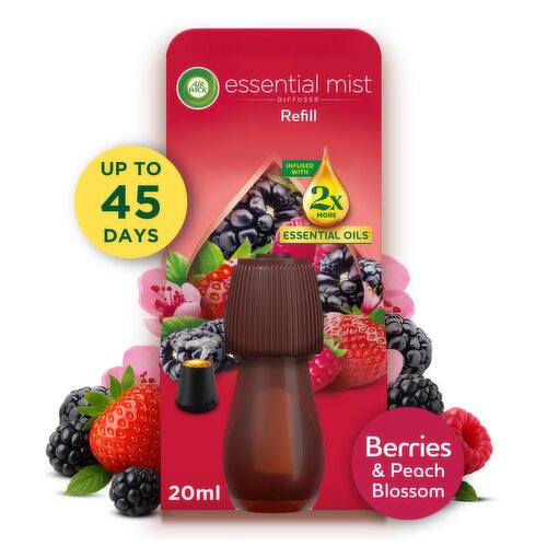 Air Wick Essential Mist Refill, Berries & Peach Blossom Air Freshener, 20ml