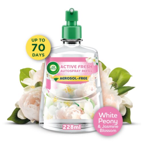 Air Wick Active Fresh Refill, White Peony & Jasmine Blossom Air Freshener, 228ml