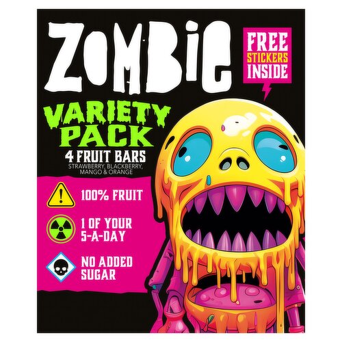 Zombie Variety Pack Fruit Leatherz Bars 4 x 25g (100g)