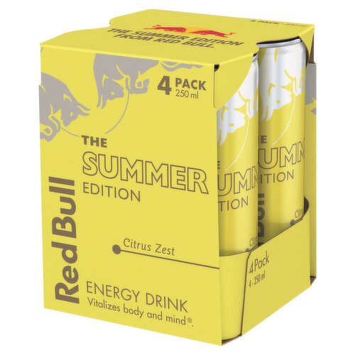 Red Bull The Summer Edition Citrus Zest Energy Drink 4 x 250ml