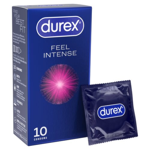 Durex 10 Feel Intense Latex Condoms