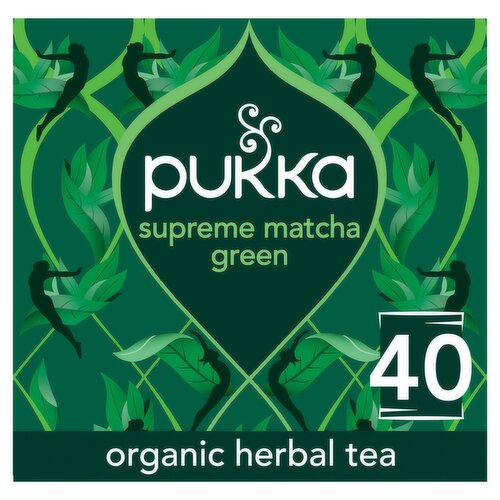 Pukka Organic Supreme Matcha Green Revitalise Herbal Tea 40 Green Tea Bags 60g
