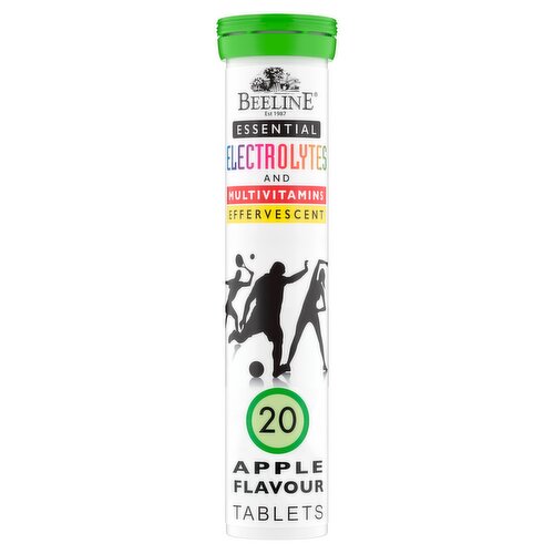 Beeline Essential Electrolytes and Multivitamins Effervescent 20 Apple Flavour Tablets