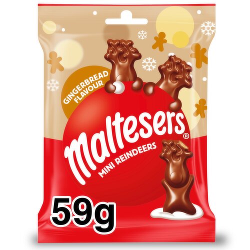 Maltesers Mini Reindeer Gingerbread Chocolate Christmas Treats Bag 59g
