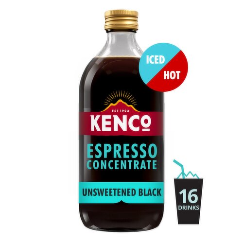 Kenco Espresso Coffee Concentrate Unsweetened Black Iced or Hot 485ml