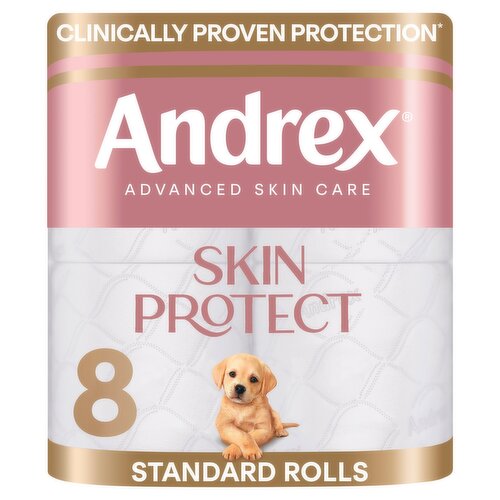 Andrex Skin Protect Toilet Tissue Standard Rolls 8 Rolls