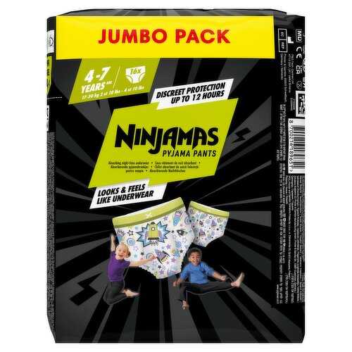 Pampers Ninjamas Pyjama Pants Unisex Spaceships, 4 - 7 Years, 16 Pyjama Pants
