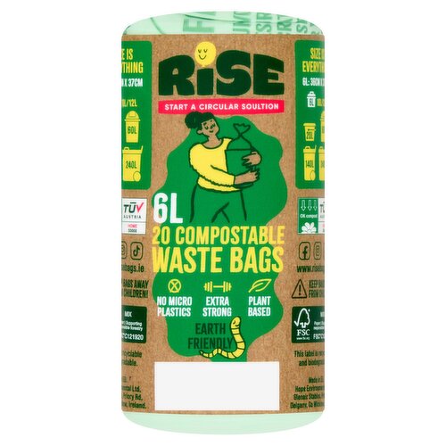 Rise 6L 20 Compostable Waste Bags