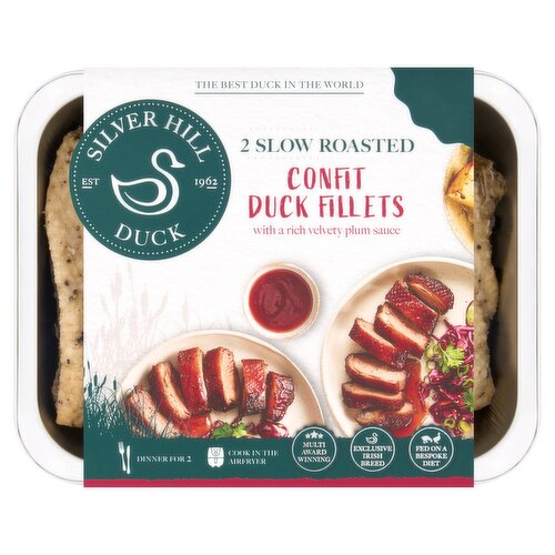 Silver Hill Duck 2 Slow Roasted Confit Duck Fillets with a Rich Velvety Plum Sauce 300g