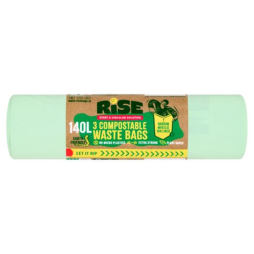 Rise 3 Compostable Waste Bags 140L