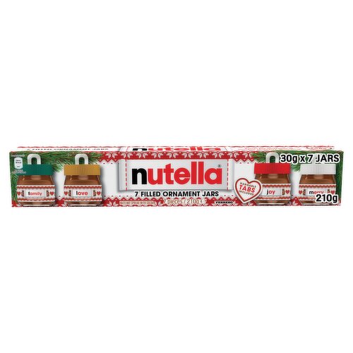 Nutella 7 Hazelnut Spread with Cocoa Filled Ornament Jars 210g