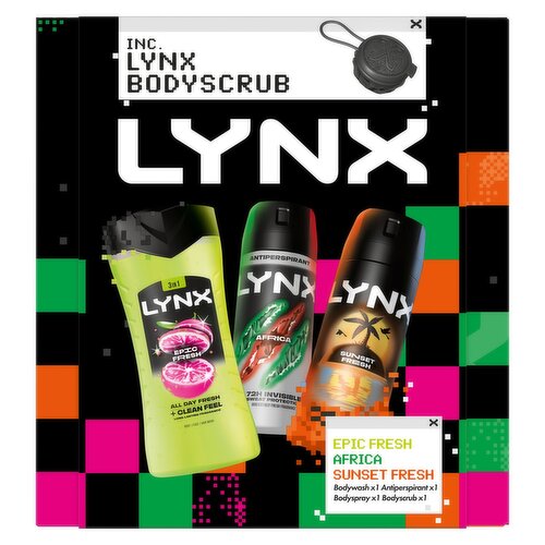 LYNX All Stars Trio & Body Scrub Gift Set 3 piece