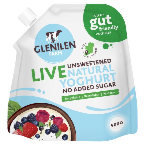Glenilen Farm Live Unsweetened Natural Yoghurt 500g