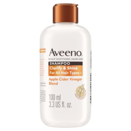 Aveeno Haircare Clarify and Shine+ Apple Cider Vinegar Shampoo 100ml