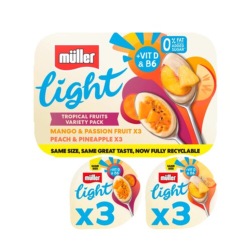 Muller Light Tropical Fruits Yogurt Variety Pack (6 x 140g)