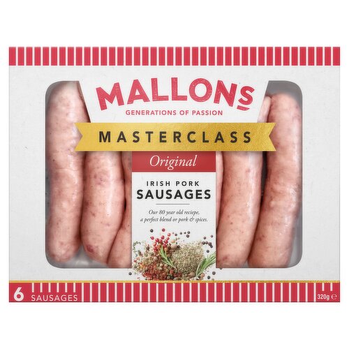 Mallons 8 Masterclass Irish Pork Sausages 320g