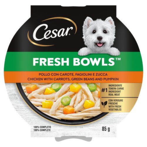 Cesar Fresh Bowls Chicken with Carrots, Green Beans and Pumpkin 85g