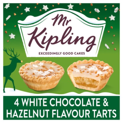 Mr Kipling White Chocolate & Hazelnut Flavour Christmas Tarts 4 Pack