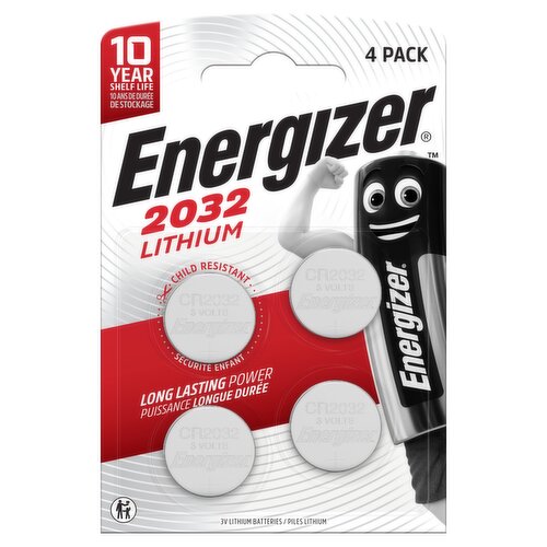 Energizer 2032 Lithium Coin Battery, 4 Pack