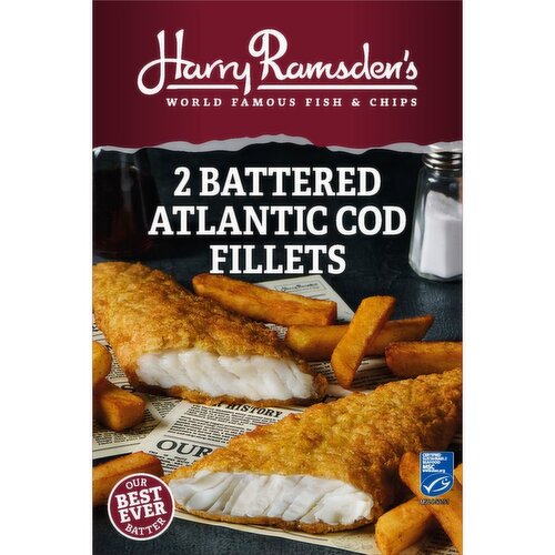 Harry Ramsden’s 2 Battered Atlantic Cod Fillets 300g