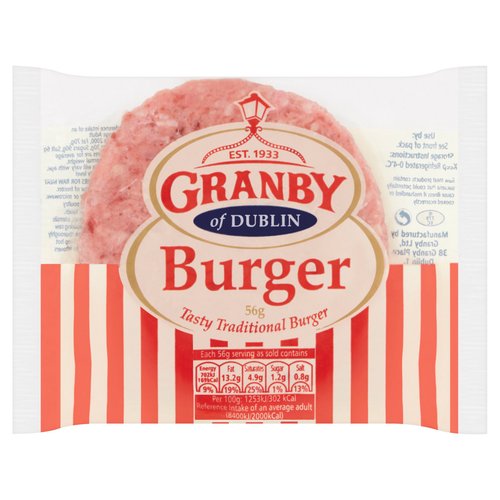 Granby of Dublin Tasty Traditional Burger 56g